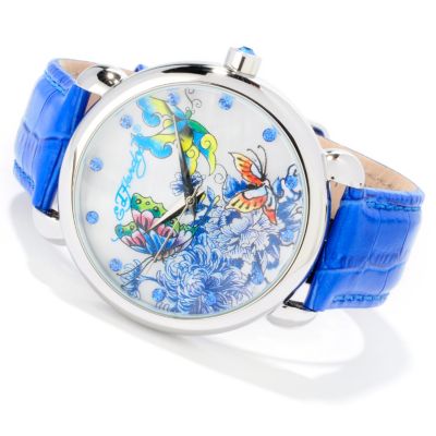 J178206 - Ed Hardy Women's Garden Quartz Leather Strap Watch