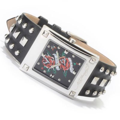 J178207 - Ed Hardy Women's Lucy Quartz Leather Strap Watch
