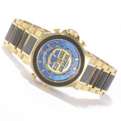 J178222 - Renato Wilde-Beast Swiss Quartz Ana-Digi 18K Gold-Plated Bracelet Watch