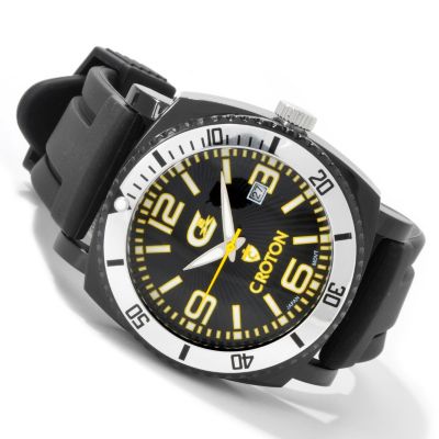 J178541 - Croton Men's CX2 Collection Quartz Rubber Strap Watch