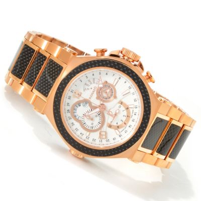 J178553 - Renato Men's Wilde-Beast Chronograph 18K Rose Gold-Plated  Bracelet Watch