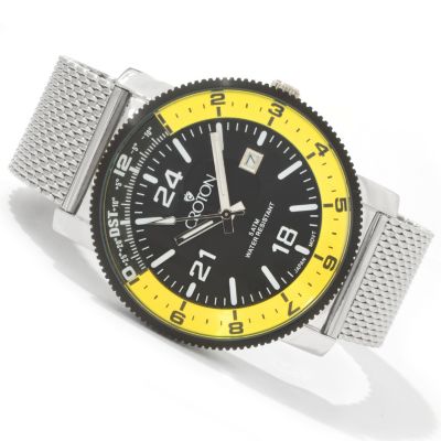 J178898 - Croton Men's Quartz Stainless Steel Mesh Bracelet Watch