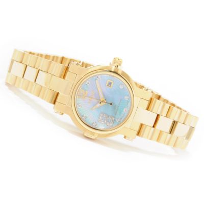 J178920 - Renato Women's Gold-tone Beauty Petite Swiss Quartz Stainless Steel Bracelet Watch