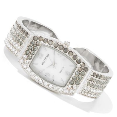 J178977 - Waltham Women's Pave Crystal Dazzler Quartz Cuff Watch