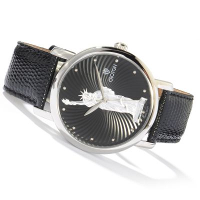 J179633 - Croton Men's or Women's Patriot Series Statue of Liberty Leather Strap Watch 