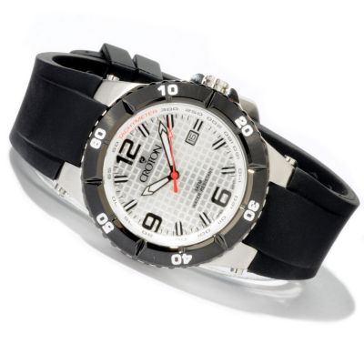 J179635 - Croton Men's Aquamatic Quartz Tachymeter Rubber Strap Watch