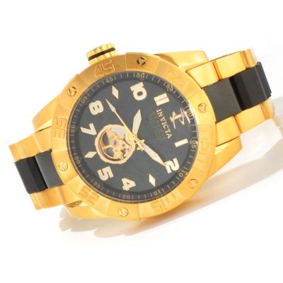J179668 - Invicta Reserve Men's Pro Diver Swiss Automatic Lefty Meteorite 18K Gold-Plated Stainless Steel Watc