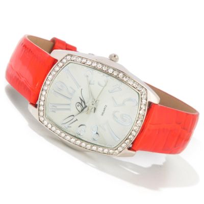 J179713 - "W" by Waltham Women's Crystal Prism Quartz Leather Strap Watch