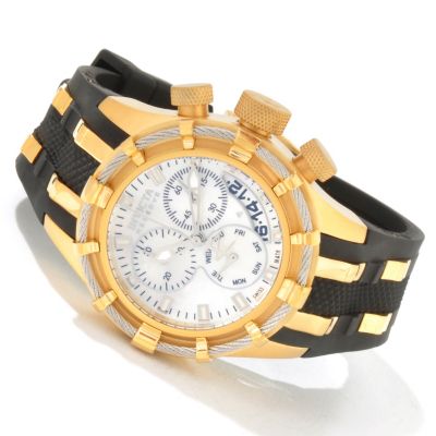 J179737 - Invicta Reserve Women's Bolt Swiss Quartz Chronograph Mother-of-Pearl Dial Polyurethane Strap Watch