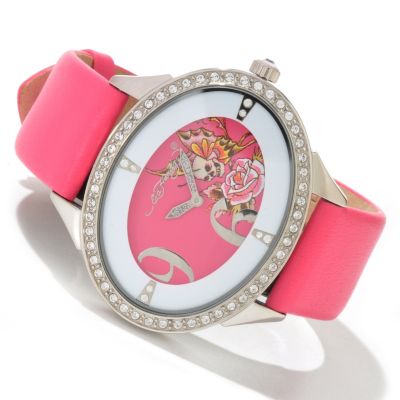 J179743 - Ed Hardy Women's Showgirl Leather Strap Watch