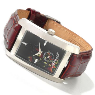 J179806 - Ed Hardy Men's First Class Leather Strap Watch