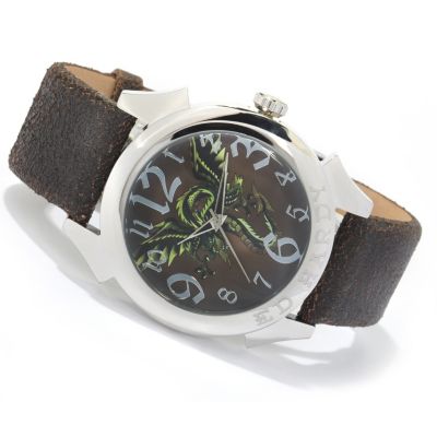 J179812 - Ed Hardy Men's Evolution Quartz Leather Strap Watch