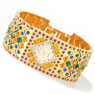 J179905 - Croton Women's Ballroom Milonga Mother-of-Pearl Dial Quartz Brass Bracelet Watch