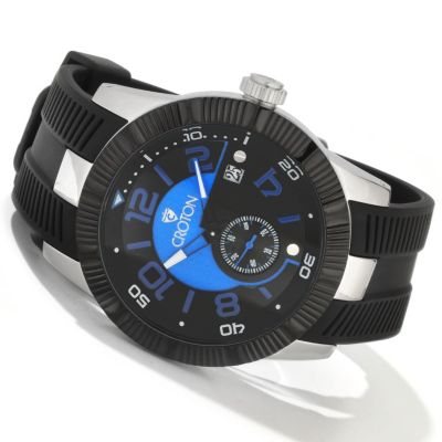 J179912 - Croton Men's Shogun Sport Quartz Date Window Rubber Strap Watch 