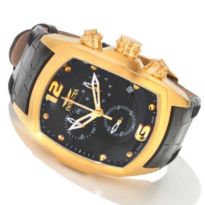 J179949 - Invicta Men's Lupah Revolution Swiss Quartz Chronograph IP Leather Strap Watch