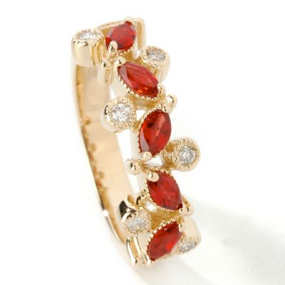14K WG, RG, or YG Marquise Sapphire Choice & Diamond Ring