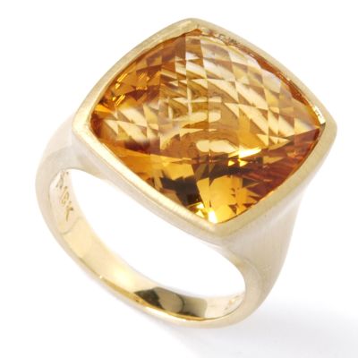 Gold Satin Finish & Citrine Ring :  blake
