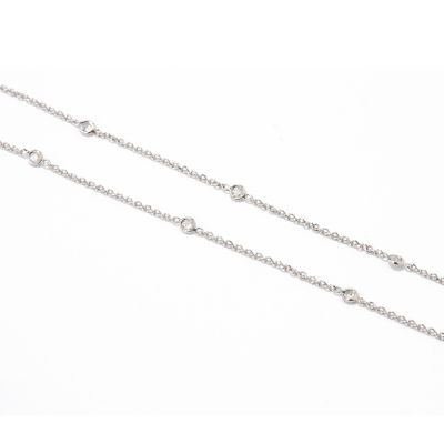 18K WG 18" Diamond Station Necklace (J181989)