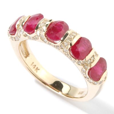 14K Gold Ruby & Diamond Ring