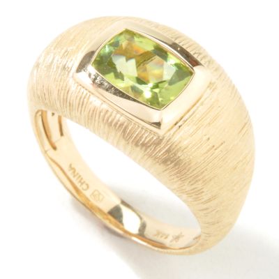 J182735 - 14K Gold Textured Peridot Ring