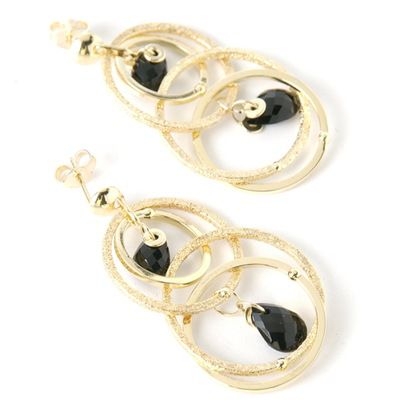 14K Onyx Radiant Multi-Circle Earrings