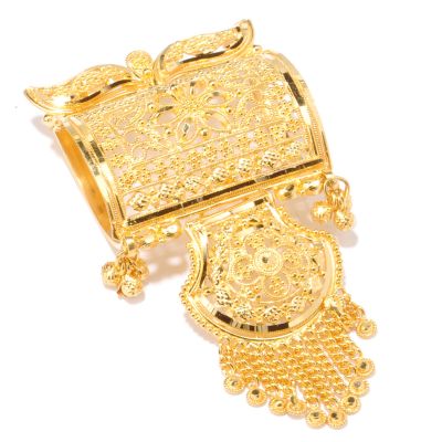 21K Yellow Gold Granulated Square Slide Pendant