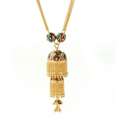 21K 18" Enamel Jumkie Necklace