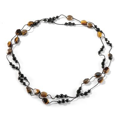 Beaded 52" Onyx & Tiger Eye Necklace