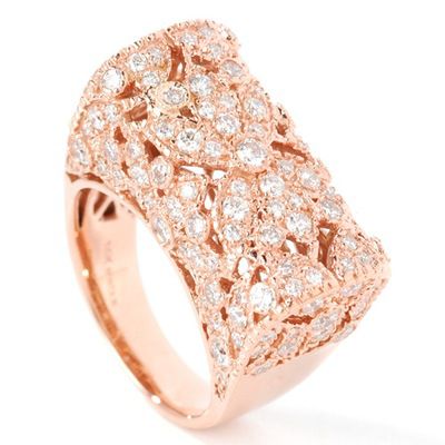 14K RG 2.24ct Diamond Roses Cage Ring