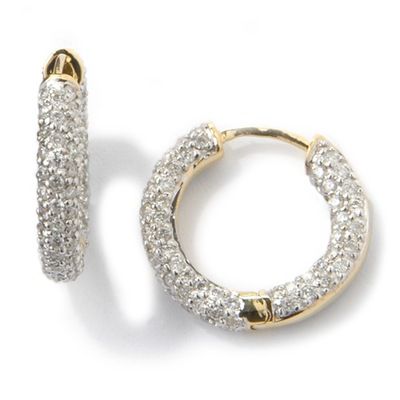 18K WG or YG 1.37ct Diamond Inside Out Hoop Earrings