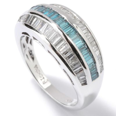 14K WG 1.20ct Blue & White Diamond Ring