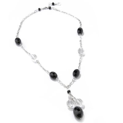 14K WG or RG 18" Multi-Gemstone "Y" Necklace