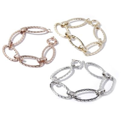 14K WG, RG, or YG 7" Fancy Patented Link Bracelet
