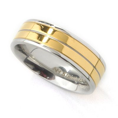 Stainless SteelBlack Rhodium, SS18K RG or SS18K YG Unisex Ring