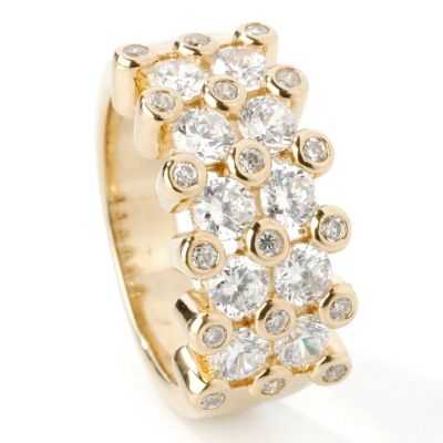 Sterling SilverRhodium, SS14K RG, or SS14K YG Bezel Cubic Zirconia Ring