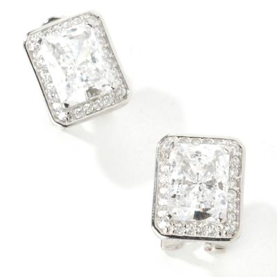 SSPalladiumRhodium Cubic Zirconia Signity&reg; Stone Earrings