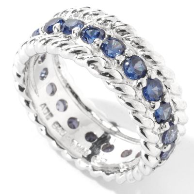 J202673 - Sterling Silver Color Choice Cubic Zirconia Eternity Ring