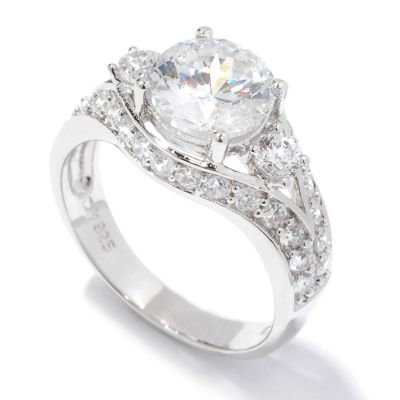 J202716 - Sterling Silver Cubic Zirconia Split Band Ring