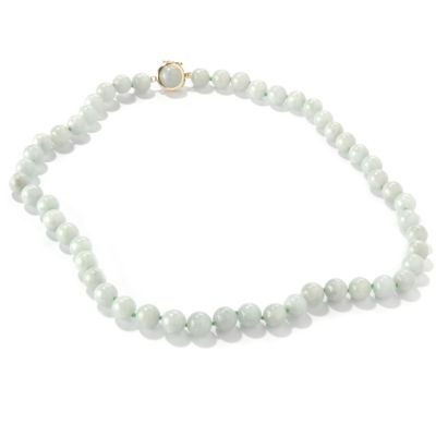 14K Gold 18" Jade Bead Necklace