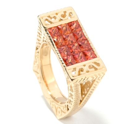 J203033 - 14K Gold Orange Sapphire Ring