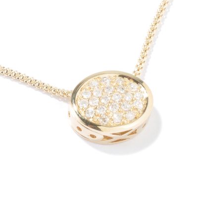 J203104 - 14K Gold Diamond Pendant w/ Chain