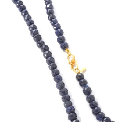 J203187 - 20K Gold 20" Emerald, Ruby or Sapphire Beaded Necklace
