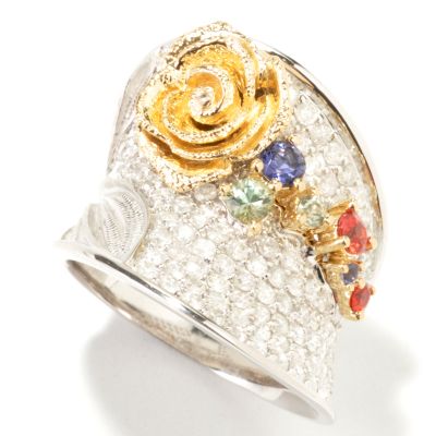 J203206 - 14K White / Yellow Gold Multi-Gemstone & Diamond Ring 