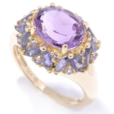 14K Gold Amethyst & Iolite Ring