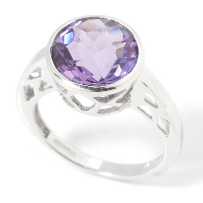 14K White Gold Amethyst Ring