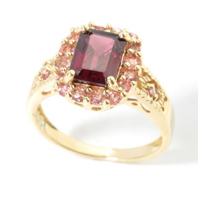 14K Gold Rhodolite & Pink Tourmaline Ring