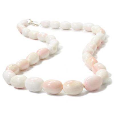 Sterling Silver 18.5" Pink Shell Graduated Necklace
