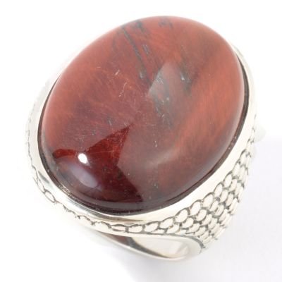 Sterling Silver Red Tiger Eye Ring