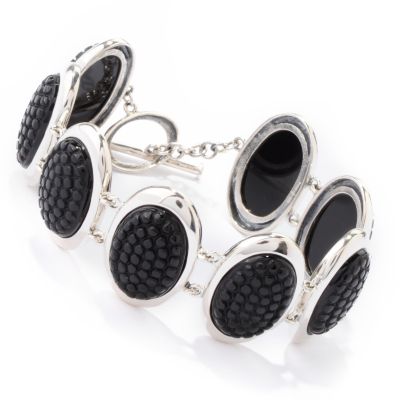 Sterling Silver 7.5" Onyx Bracelet