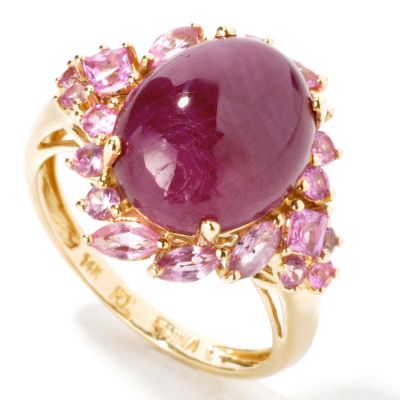14K Gold Ruby & Pink Sapphire Ring